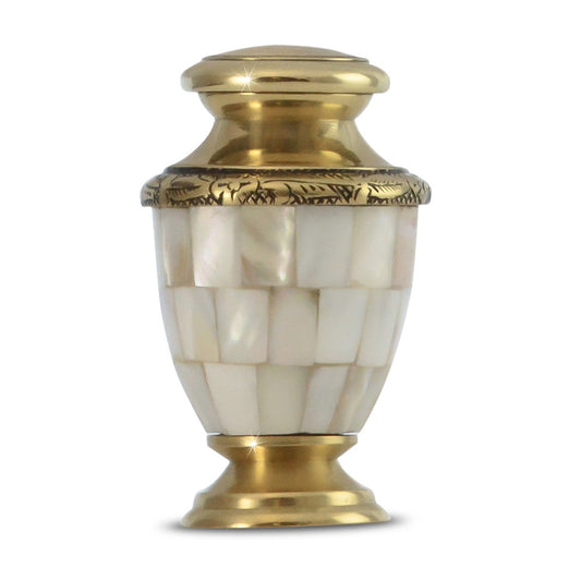 Regal Mother of Pearl Brass Keepsake