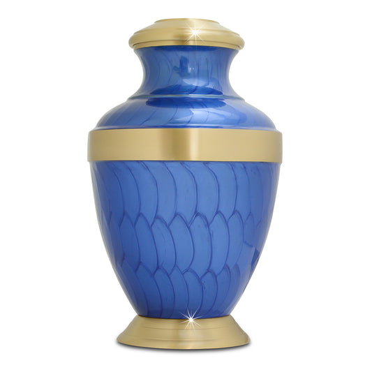 Modern Blue Brass Urn
